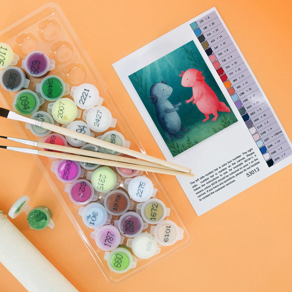 Paint by Numbers axolotl Love Design Kreativität, DIY, Ausmalbild, Kunstwerk, Künstler, Malen nach Zahlen, Malen, Bastelidee, Baseln, Axolotl, Molch, Verlobter, Ehemann, Axolot, Lurche, Liebe, Freund, Schwanzlurch, Lurch, große Liebe, Liebesbeweis, Valentinstag, Jahrestag