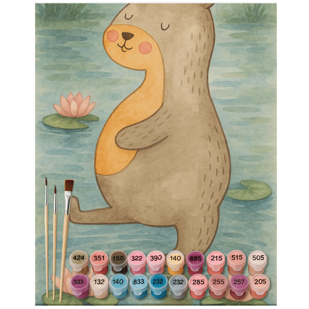 Paint by Numbers otter Belly Design otter, marten, sea otter, European otter, water mammal, aquatic animal, baby otter, predator, water, otter gifts, animal lover, gift ideas for animal lovers, animal, mammal, water animal, gifts for people in love, Otter Sea Otter Lake Otter