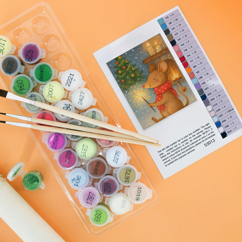 Paint by Numbers Mouse Christmas Design Baseln, Kunstwerk, Malen nach Zahlen, Malen, Kreativität, Ausmalbild, DIY, Künstler, Bastelidee, Winter, Weihnachten, Weihnachtsdeko, Nikolaus, Advent, Heiligabend, Wintermotiv, Frohe Weihnachten, Mäuschen, Weihnachtsmotiv, Maus, Weihnachtsgruß, Weihnachtswunder