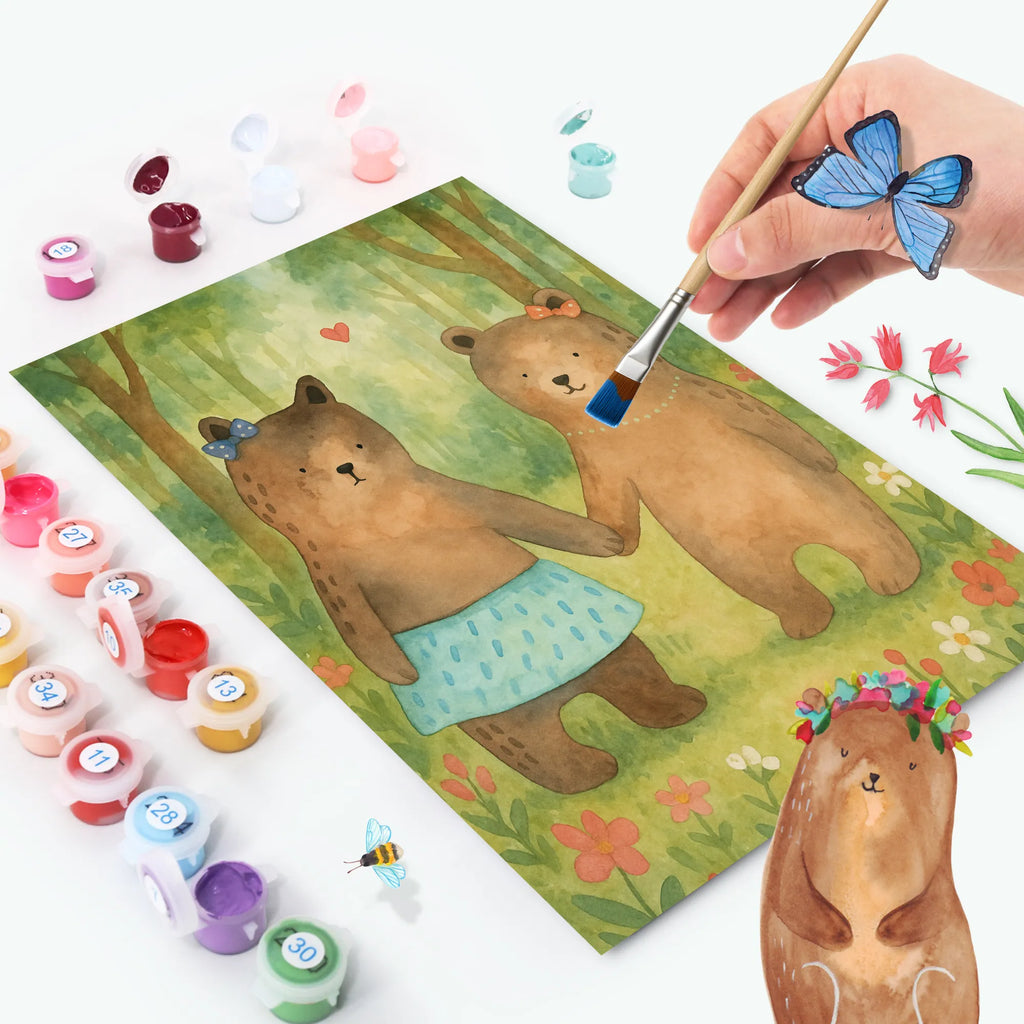 Malowanie według numerów Niedźwiedź przyjaciółka Design Baseln, Malen, Bastelidee, Malen nach Zahlen, Ausmalbild, Kreativität, Kunstwerk, DIY, Künstler, Bär, Teddy, Teddybär, Bär Freundin Beste Freund Liebe Liebesbeweis Verliebt Kumpel Kumpeliene