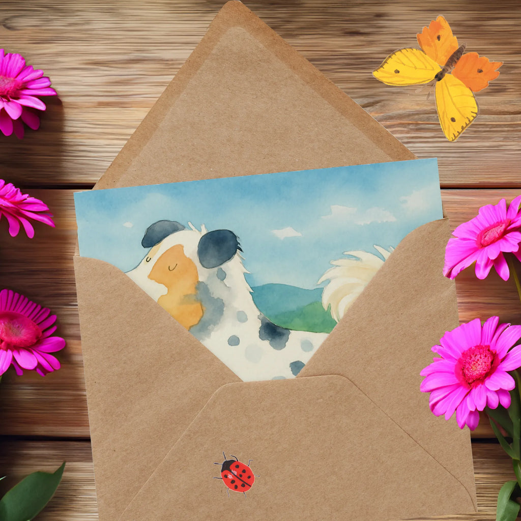 Deluxe Karte Hund Australien Shepherd Design Karte, Grußkarte, Klappkarte, Einladungskarte, Glückwunschkarte, Hochzeitskarte, Geburtstagskarte, Hochwertige Grußkarte, Hochwertige Klappkarte, Hund, Hundemotiv, Haustier, Hunderasse, Tierliebhaber, Hundebesitzer, Sprüche, Australien Shepherd, Shepherd, Hundeliebe, Familienhund, Spruch