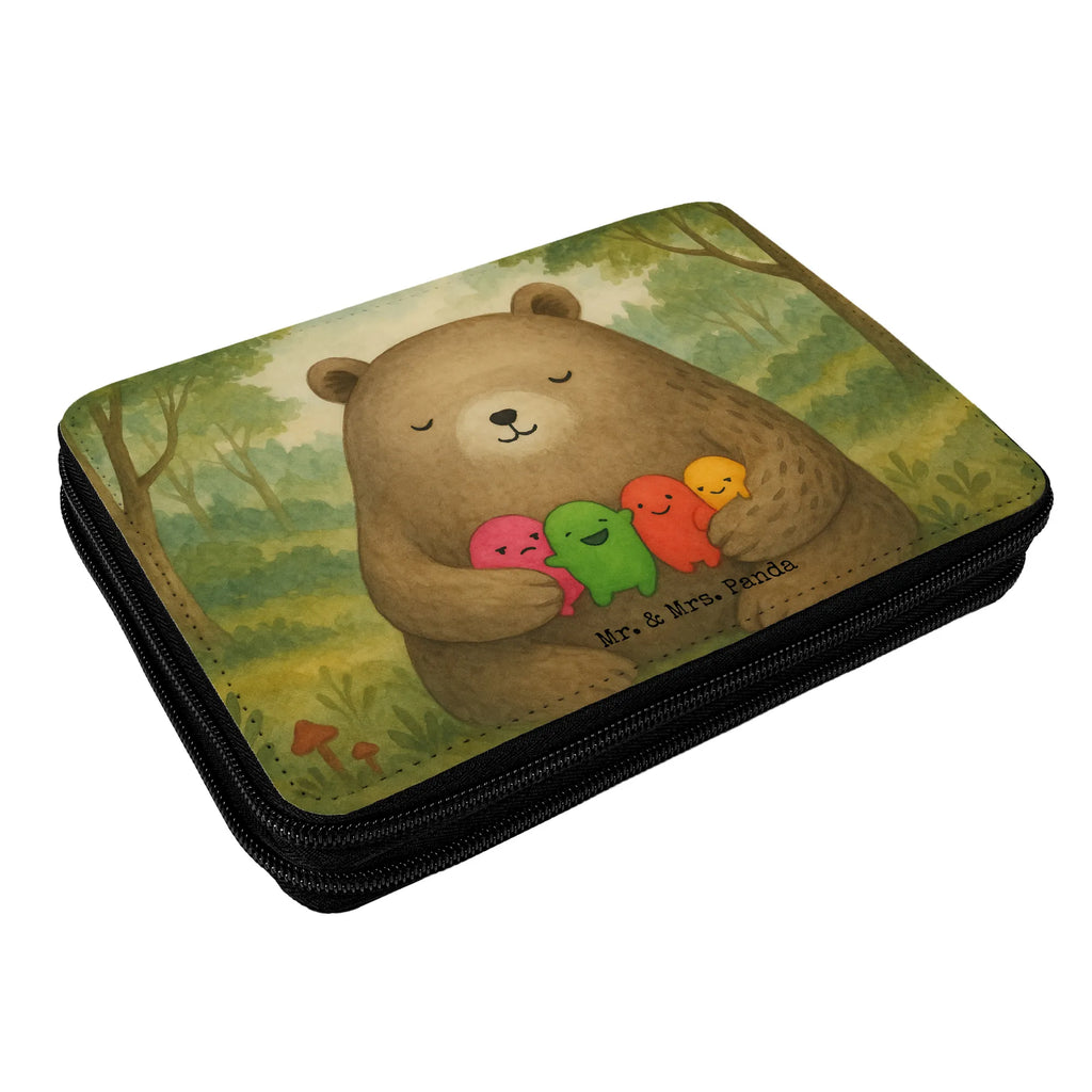 Federmappe Bär Gefühl Design Federmappe, Stiftetasche, Stifte Etui, Schule, Einschulung, Geschenk, Kind, Schüler, Schülerin, Stifterolle, Federmäppchen, Motiv, Grundschule, Federmäppchen bedruckt, Büro Stifte Etui, Bestückte Federmappe, Kinder Federmappe, Federmappe Einschulung, Bär, Teddy, Teddybär, Wahnsinn, Verrückt, Durchgedreht