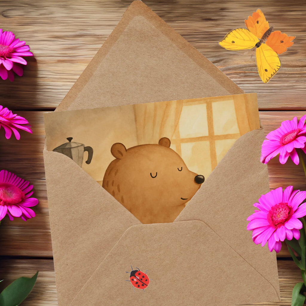 Deluxe Karte Bär Morgenkaffee Design Karte, Grußkarte, Klappkarte, Einladungskarte, Glückwunschkarte, Hochzeitskarte, Geburtstagskarte, Hochwertige Grußkarte, Hochwertige Klappkarte, Liebe, Partner, Freund, Freundin, Ehemann, Ehefrau, Heiraten, Verlobung, Heiratsantrag, Liebesgeschenk, Jahrestag, Hocheitstag, Valentinstag, Geschenk für Frauen, Hochzeitstag, Mitbringsel, Geschenk für Freundin, Geschenk für Partner, Liebesbeweis, für Männer, für Ehemann