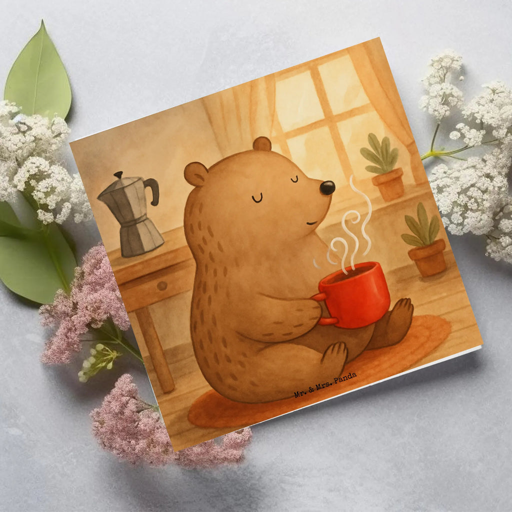 Deluxe Karte Bär Morgenkaffee Design Karte, Grußkarte, Klappkarte, Einladungskarte, Glückwunschkarte, Hochzeitskarte, Geburtstagskarte, Hochwertige Grußkarte, Hochwertige Klappkarte, Liebe, Partner, Freund, Freundin, Ehemann, Ehefrau, Heiraten, Verlobung, Heiratsantrag, Liebesgeschenk, Jahrestag, Hocheitstag, Valentinstag, Geschenk für Frauen, Hochzeitstag, Mitbringsel, Geschenk für Freundin, Geschenk für Partner, Liebesbeweis, für Männer, für Ehemann