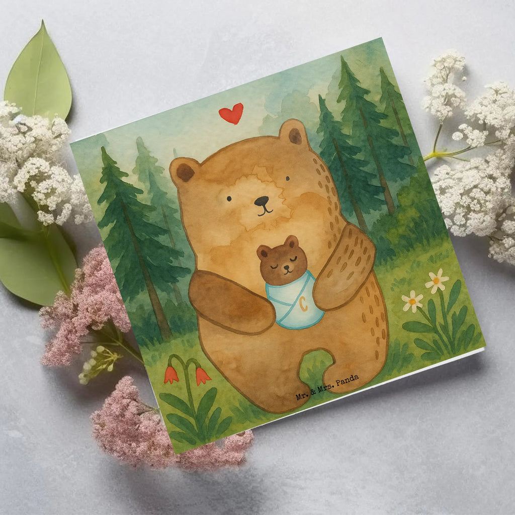 Deluxe Karte Bär Baby Design Karte, Einladungskarte, Glückwunschkarte, Hochzeitskarte, Geburtstagskarte, Klappkarte, Hochwertige Grußkarte, Grußkarte, Hochwertige Klappkarte, Bär, Teddy, Teddybär, Täufling, Enkelin, Nichte, Geburt, Neffe, Enkel, Eltern, Baby, Taufe, Geburtstag, Mutter, Glückwunsch