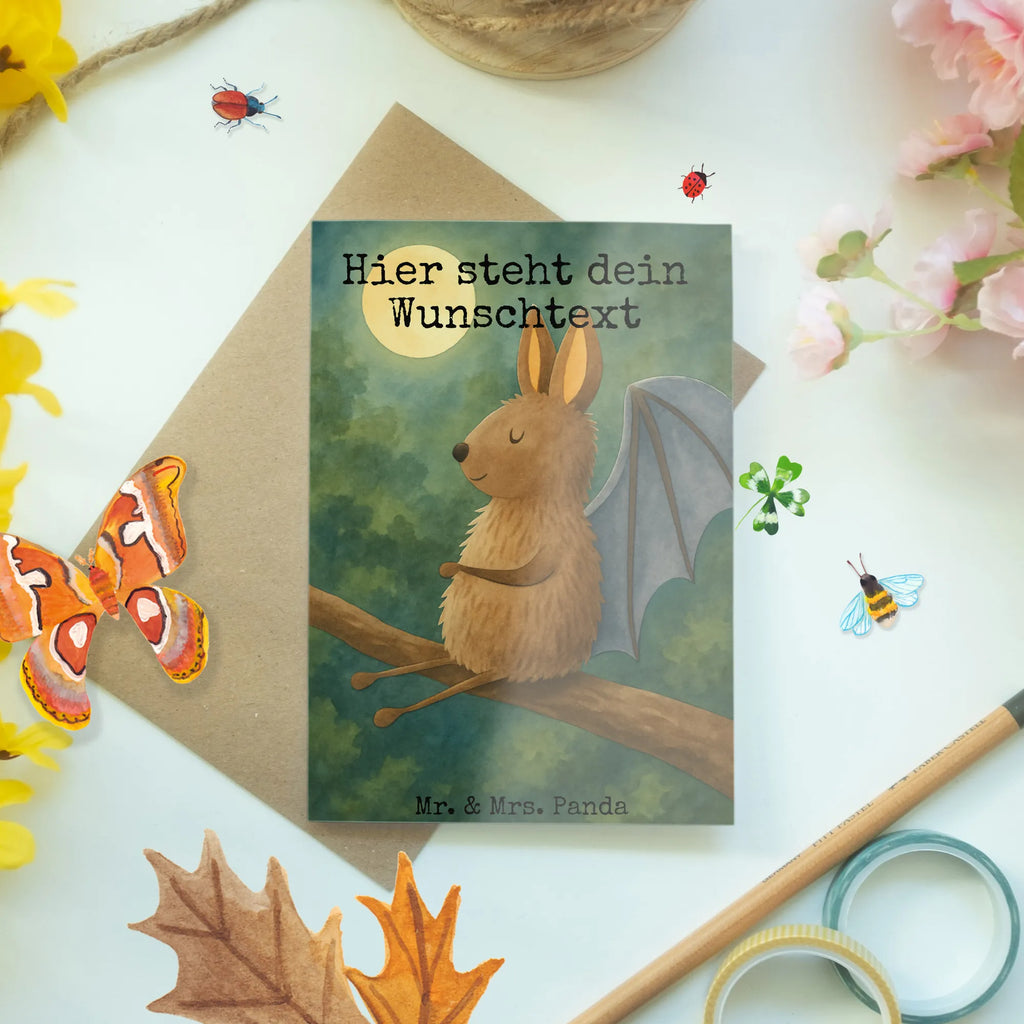 Personalisierte Grußkarte Fledermaus Sitzen Design Personalisierte Geburtstagskarte, Personalisierte Grußkarte, Grußkarte als Geldgeschenk, Grußkarte mit persönlichen Nachrichten, Personalisierte Hochzeitskarte, Personalisierte Karte, Grußkarte mit Namen, Personalisierte Einladungskarte, Grußkarten personalisiert, Personalisierte Glückwunschkarte, Personalisiertere Klappkarte, Grußkarte selbst gestalten, Grußkarte selber drucken, Tiermotive, Gute Laune, lustige Sprüche, Tiere, Fledermäuse, Fledermaus, entspannen, Motivation