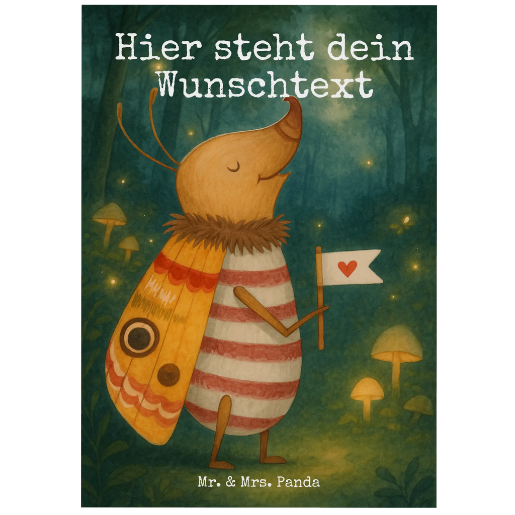 Personalisierte Postkarte Nachtfalter Fähnchen Design Ansichtskarte mit Wunschtext, Einladung mit Wunschtext, Karte mit Wunschtext, Grußkarte mit Wunschtext, Geschenkkarte mit Wunschtext, Einladung mit Namen, Karte mit Namen, Postkarte bedrucken, Ansichtskarte mit Namen, Postkarte personalisierbar, Grußkarte mit Namen, Postkarte mit Wunschtext, Geschenkkarte mit Namen, Postkarte mit Namen, Tiermotive, Gute Laune, lustige Sprüche, Tiere, Spruch witzig, Was kostet die Welt, süß, niedlich, Küche Deko, Käfer, Spruch lustig, Nachtfalter