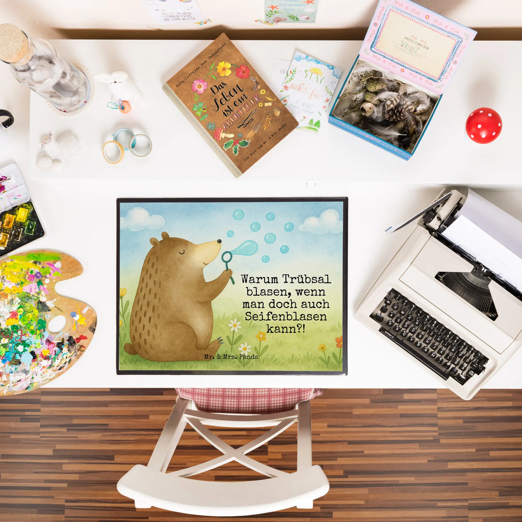 Schreibtischunterlage Bär Seifenblasen Design Schreibunterlage, Schreibtischauflage, Bürobedarf, Büroartikel, Schreibwaren, Schreibtisch Unterlagen, Schreibtischunterlage Groß, Bär, Teddy, Teddybär, Seifenblasen Bär Lustig Sein Glücklich Traurig Happy