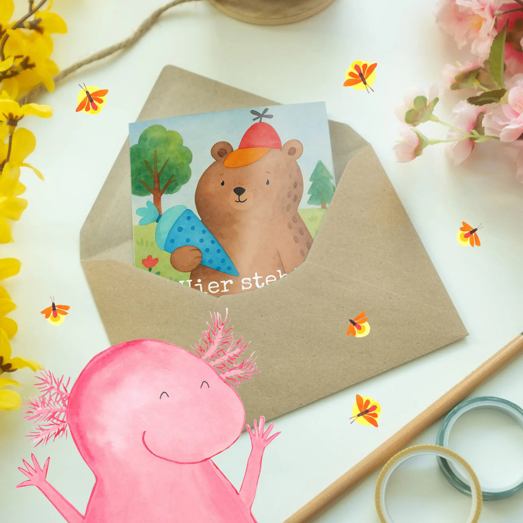 Personalisierte Grußkarte Bär Schultüte Design Grußkarte selbst gestalten, Personalisierte Geburtstagskarte, Personalisiertere Klappkarte, Personalisierte Hochzeitskarte, Grußkarte mit persönlichen Nachrichten, Personalisierte Grußkarte, Personalisierte Glückwunschkarte, Personalisierte Karte, Grußkarten personalisiert, Grußkarte als Geldgeschenk, Grußkarte mit Namen, Grußkarte selber drucken, Personalisierte Einladungskarte, Bär, Teddy, Teddybär, Erster Schultag Geschenk, Bär Motiv, Grundschule, Schulbeginn, Schulanfang, Einschulung Geschenk, Schule Geschenk, Schultüte