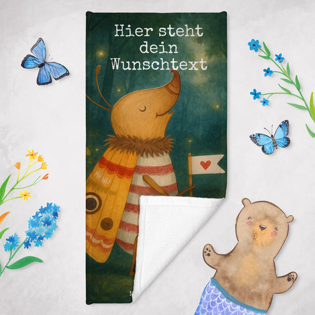 Personalisiertes Badehandtuch Nachtfalter Fähnchen Design Badetuch mit Namen, Saunatuch mit Namen, Duschtuch mit Namen, Kinder Handtuch mit Namen, Personalisiertes Badetuch, Strandtuch mit Namen, Personalisiertes Handtuch, Tiermotive, Gute Laune, lustige Sprüche, Tiere, süß, Was kostet die Welt, Käfer, Nachtfalter, Spruch witzig, Küche Deko, Spruch lustig, niedlich