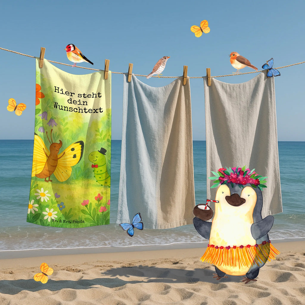 Personalisiertes Badehandtuch Raupe Schmetterling Design Strandtuch mit Namen, Personalisiertes Handtuch, Personalisiertes Badetuch, Saunatuch mit Namen, Duschtuch mit Namen, Kinder Handtuch mit Namen, Badetuch mit Namen, Tiermotive, Gute Laune, lustige Sprüche, Tiere, Aufwachsen, Kokon, Raupe, Erwachsen werden, Schönheit, Entwicklung, Hütchen, Schmetterling, Hut, Zitronenfalter