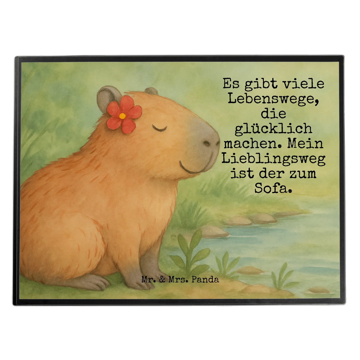 Desk pad Capybara flower Design card, gift ideas, gifts, small animals, cute, cute animal motives, hand drawn, funny sayings, good mood, special gifts, animal lover