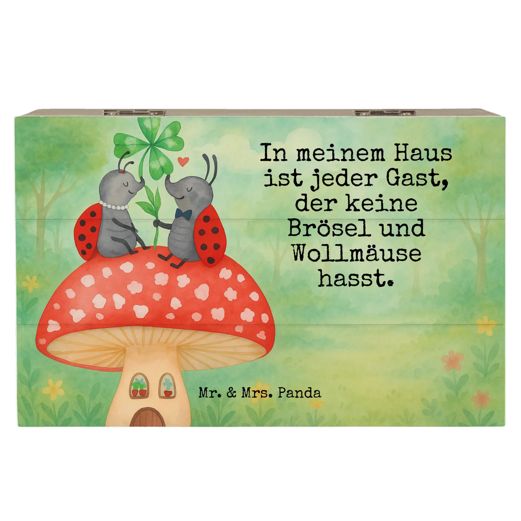 Holzkiste Marienkäfer Fliegenpilz Design Holzkiste, Kiste, Schatzkiste, Truhe, Schatulle, XXL, Erinnerungsbox, Erinnerungskiste, Dekokiste, Aufbewahrungsbox, Geschenkbox, Geschenkdose, Tiermotive, Gute Laune, lustige Sprüche, Tiere, Haus, Wohnung, zuhause, Fliegenpilz, Marienkäfer, Fleigenpilzhaus