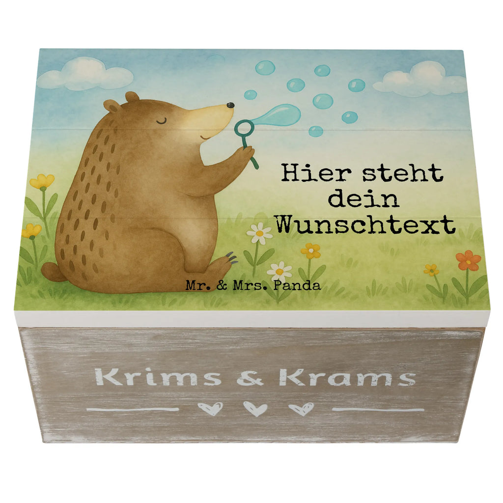 Personalisierte Holzkiste Bär Seifenblasen Design Schatulle mit Namen, Kiste mit Namen, Schatzkiste mit Namen, Truhe mit Namen, Holzkiste Personalisiert, Schatulle Personalisiert, mit Namen, Schatzkiste Personalisiert, Erinnerungsbox mit Namen, Holzkiste mit Namen, Erinnerungskiste Personalisiert, Kiste Personalisiert, Aufbewahrungsbox Personalisiert, Dekokiste Personalisiert, Truhe Personalisiert, Erinnerungskiste, Dekokiste mit Namen, GEschenkdose personalisiert, Geschenkbox personalisiert, Erinnerungsbox Personalisiert, Aufbewahrungsbox mit Namen, Bär, Teddy, Teddybär, Seifenblasen Bär Lustig Sein Glücklich Traurig Happy