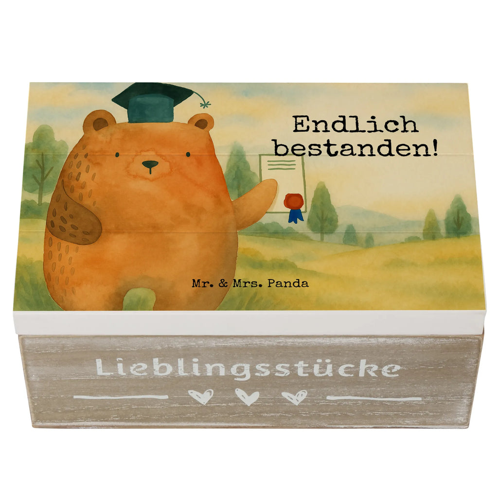 Holzkiste Bär Prüfung Design Holzkiste, Kiste, Schatzkiste, Truhe, Schatulle, XXL, Erinnerungsbox, Erinnerungskiste, Dekokiste, Aufbewahrungsbox, Geschenkbox, Geschenkdose, Bär, Teddy, Teddybär, Abitur, Prüfungen, Prüfung bestanden, Abschluss, Zeugnis, Abschlusszeugnis