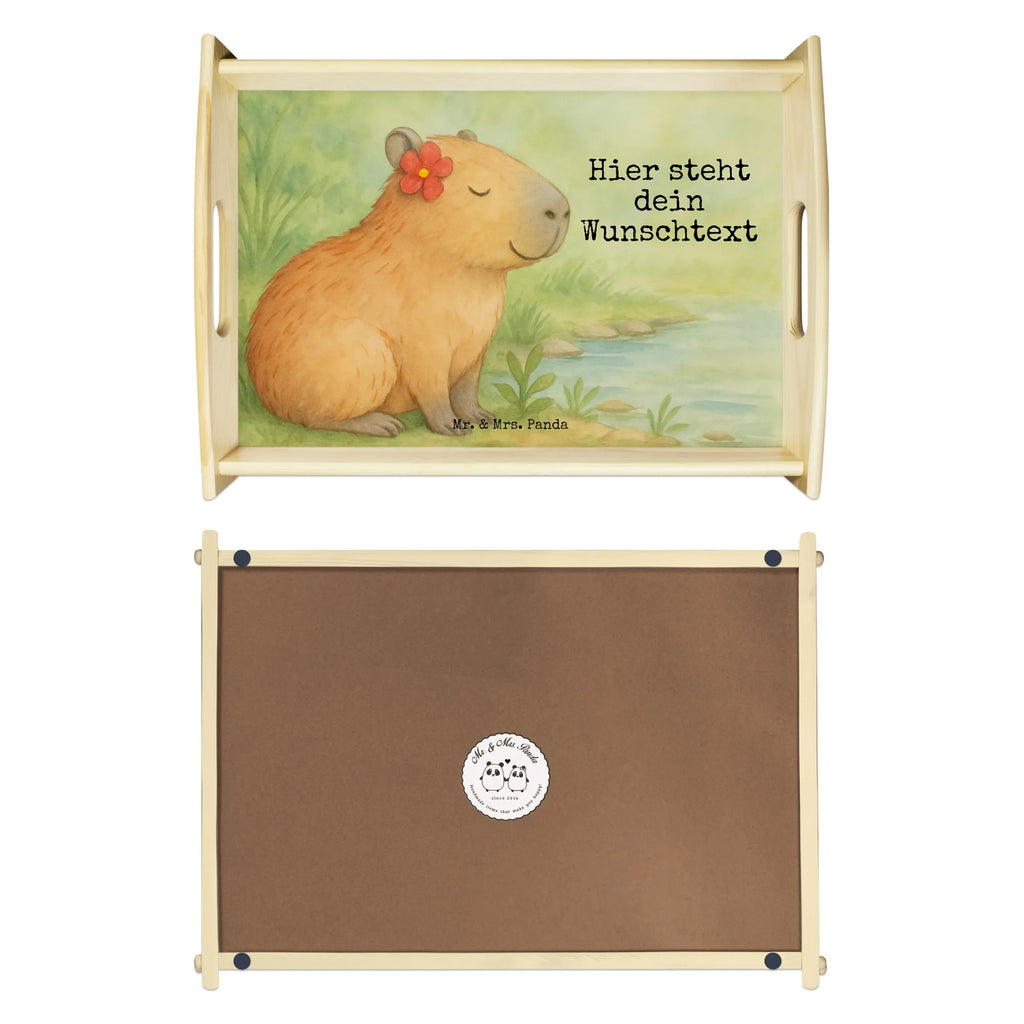 Personalisiertes Serviertablett Capybara Blume Design Tablett mit Namen, Serviertablett mit Namen, Personalisiertes Frühstückstablett, Personalisiertes Tablett, Personalisiertes Holztablett, Personalisiertes Küchentablett, Personalisiertes Serviertablett, Personalisiertes Dekotablett, Tiermotive, Gute Laune, lustige Sprüche, Tiere, Capybara