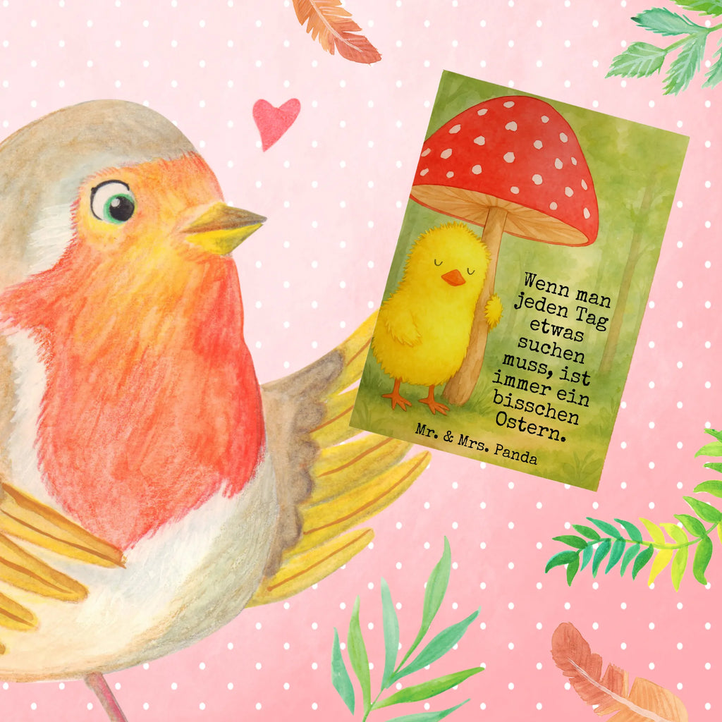 Kartka okolicznościowa pisklę muchomor czerwony Design Grußkarte, Klappkarte, Einladungskarte, Glückwunschkarte, Hochzeitskarte, Geburtstagskarte, Karte, Ansichtskarten, Ostern, Osterhase, Ostergeschenke, Osternest, Osterdeko, Geschenke zu Ostern, Ostern Geschenk, Ostergeschenke Kinder, Ostern Kinder, Küken, Fliegenpilz, Glückspilz, Frohe Ostern, Ostergrüße
