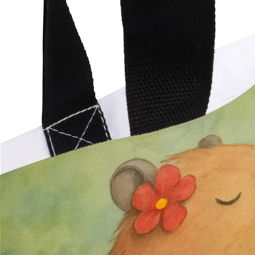 Shopper Capybara Blume Design Freizeittasche, Beutel, Schultasche, Einkaufstasche, Alltagstasche, Shopper, Einkaufsbeutel, Tragebeutel, Strandtasche, Tasche, Schulbeutel, Tiermotive, Gute Laune, lustige Sprüche, Tiere, Capybara