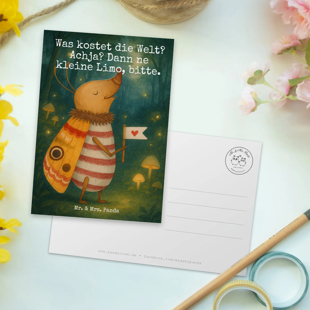 Postkarte Nachtfalter Fähnchen Design Postkarte, Karte, Geschenkkarte, Grußkarte, Einladung, Ansichtskarte, Geburtstagskarte, Einladungskarte, Dankeskarte, Ansichtskarten, Einladung Geburtstag, Einladungskarten Geburtstag, Tiermotive, Gute Laune, lustige Sprüche, Tiere, Nachtfalter, Käfer, Spruch lustig, Spruch witzig, süß, niedlich, Küche Deko, Was kostet die Welt