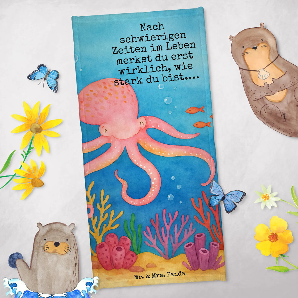 Badehandtuch Tintenfisch Design Duschtuch, Badetuch, Strandtuch, Saunatuch, Kinder Handtuch, Tiermotive, Gute Laune, lustige Sprüche, Tiere, Meer, Meerestier, Krake, Tintenfisch, Arme, Wasser, Ozean