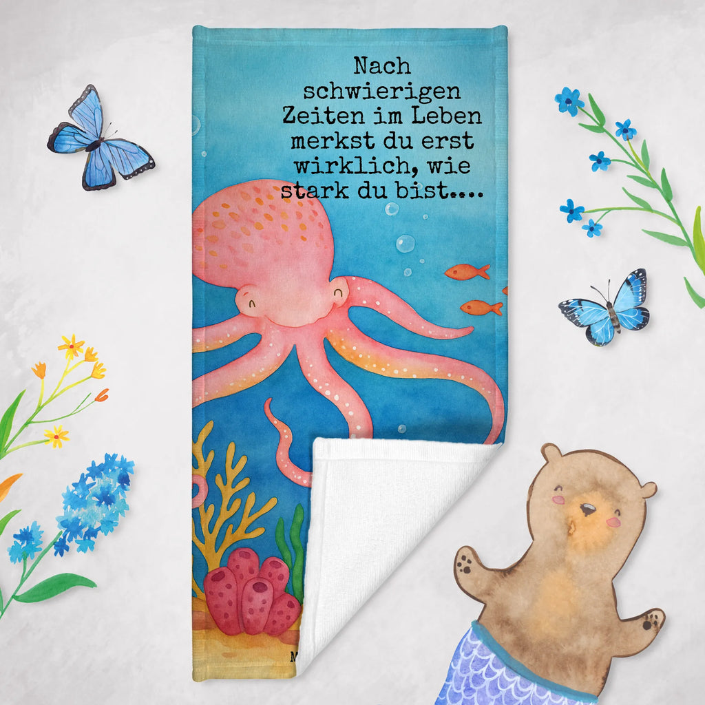 Badehandtuch Tintenfisch Design Duschtuch, Badetuch, Strandtuch, Saunatuch, Kinder Handtuch, Tiermotive, Gute Laune, lustige Sprüche, Tiere, Meer, Meerestier, Krake, Tintenfisch, Arme, Wasser, Ozean