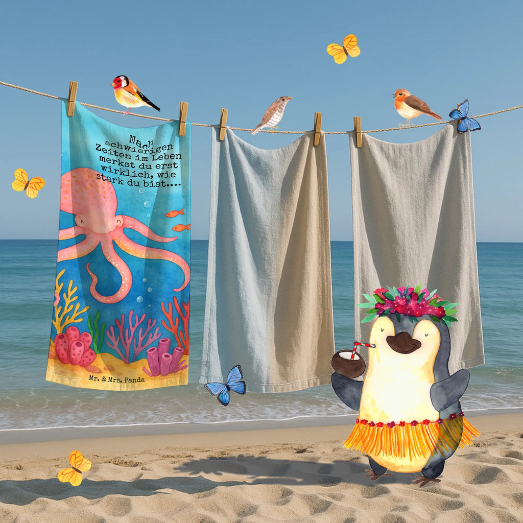 Badehandtuch Tintenfisch Design Duschtuch, Badetuch, Strandtuch, Saunatuch, Kinder Handtuch, Tiermotive, Gute Laune, lustige Sprüche, Tiere, Meer, Meerestier, Krake, Tintenfisch, Arme, Wasser, Ozean