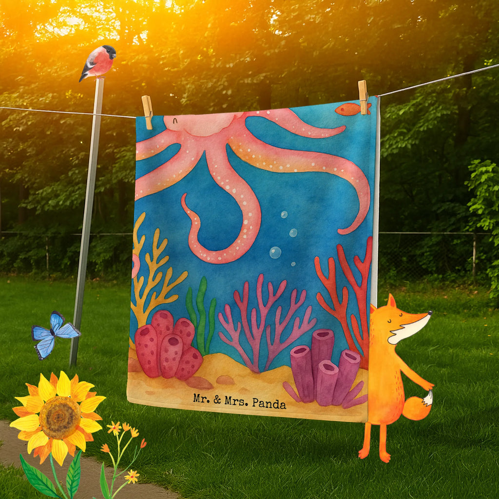Badehandtuch Tintenfisch Design Duschtuch, Badetuch, Strandtuch, Saunatuch, Kinder Handtuch, Tiermotive, Gute Laune, lustige Sprüche, Tiere, Meer, Meerestier, Krake, Tintenfisch, Arme, Wasser, Ozean