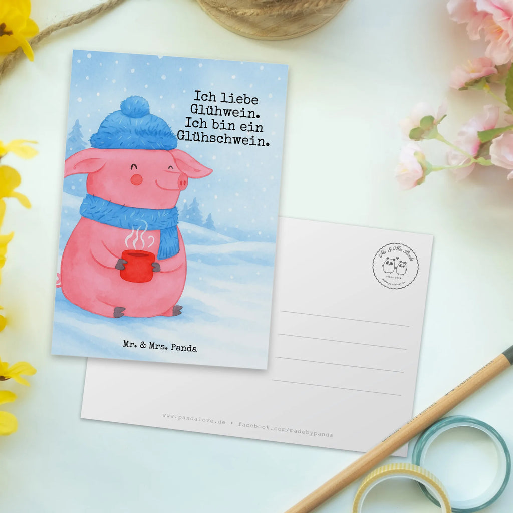 Postcard Pig Mulled wine Design Postkarte, Karte, Geschenkkarte, Grußkarte, Einladung, Ansichtskarte, Geburtstagskarte, Einladungskarte, Dankeskarte, Ansichtskarten, Einladung Geburtstag, Einladungskarten Geburtstag, Winter, Weihnachten, Weihnachtsdeko, Nikolaus, Advent, Heiligabend, Wintermotiv, Glühschwein, Glühwein, Weihnachtsmarkt, Punsch