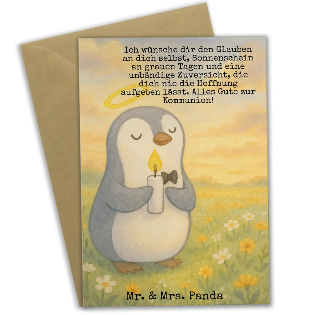 Greetings card penguin communion Design Grußkarte, Klappkarte, Einladungskarte, Glückwunschkarte, Hochzeitskarte, Geburtstagskarte, Karte, Ansichtskarten, Konfirmation, Kommunion, Jugendweihe, Konfirmation Geschenk, Kommunion Geschenk, Kommunion Dankeschön, Glauben, Sonnenschein