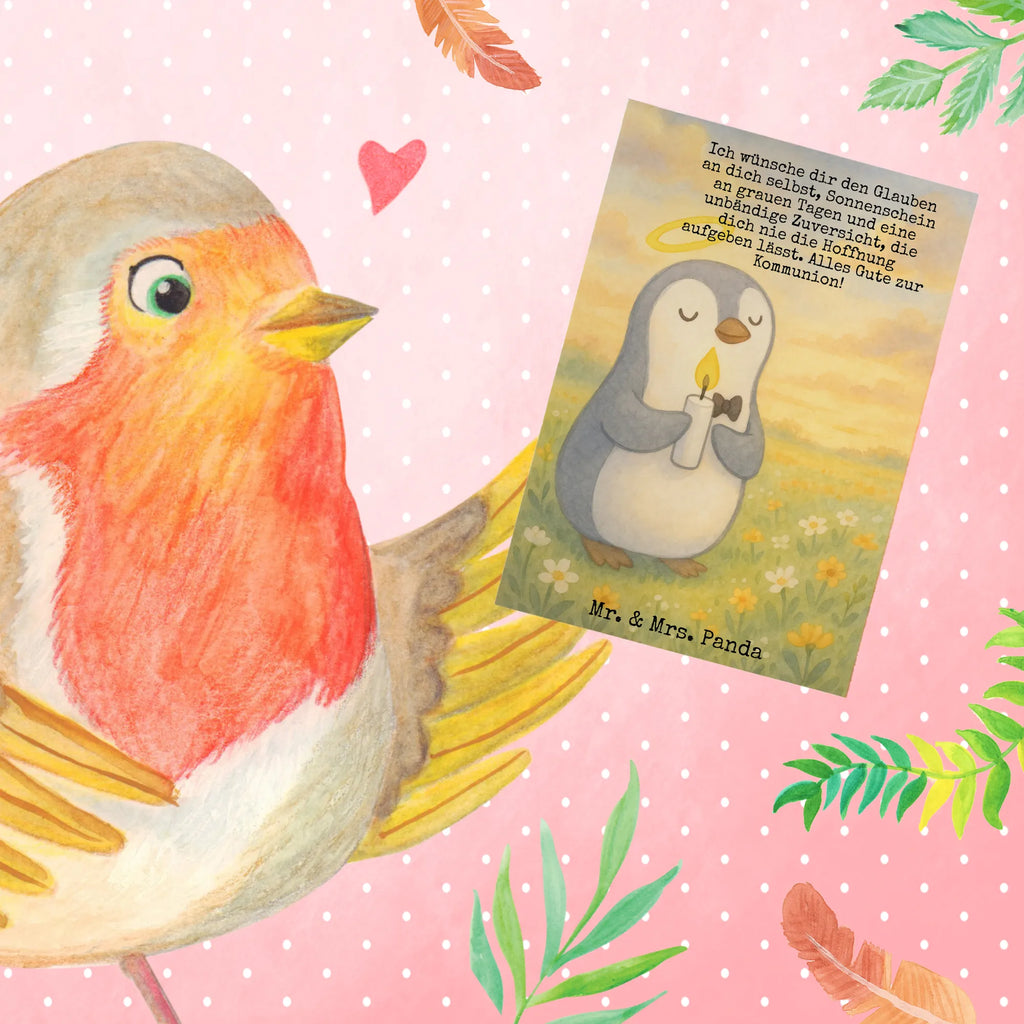 Greetings card penguin communion Design Grußkarte, Klappkarte, Einladungskarte, Glückwunschkarte, Hochzeitskarte, Geburtstagskarte, Karte, Ansichtskarten, Konfirmation, Kommunion, Jugendweihe, Konfirmation Geschenk, Kommunion Geschenk, Kommunion Dankeschön, Glauben, Sonnenschein