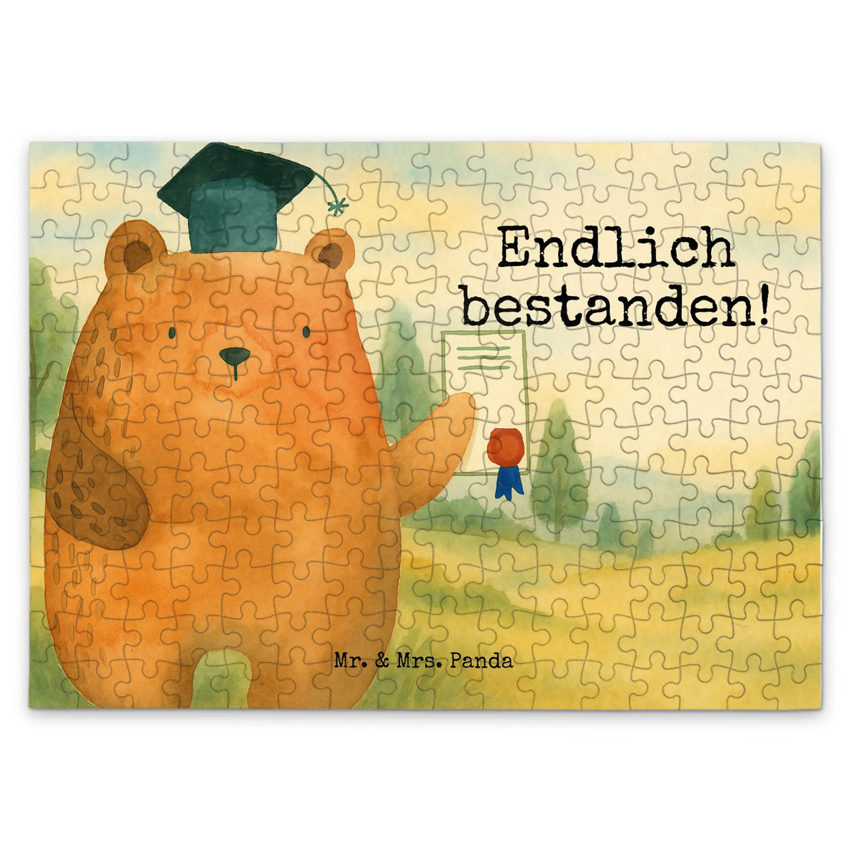 Puzzle Bär Prüfung Design Geduldspiel, 2000 Teile Puzzle, 1000 Teile Puzzle, 1500 Teile Puzzle, 300 Teile Puzzle, 500 Teile Puzzle, Legespiel, Puzzle, Puzzlespiel, Bär, Teddy, Teddybär, Abschlusszeugnis, Zeugnis, Prüfung Bestanden, Abitur, Abschluss, Prüfungen