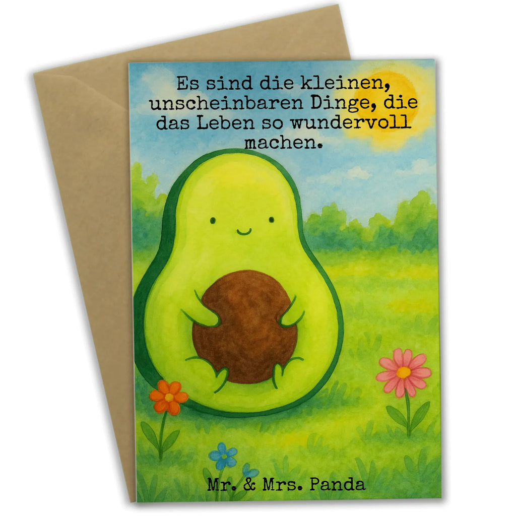 Grußkarte Avocado Kern Design Grußkarte, Klappkarte, Einladungskarte, Glückwunschkarte, Hochzeitskarte, Geburtstagskarte, Karte, Ansichtskarten, Avocado, Veggie, Vegan, Gesund, Avokado, Avocadokern, Kern, Pflanze, Spruch Leben