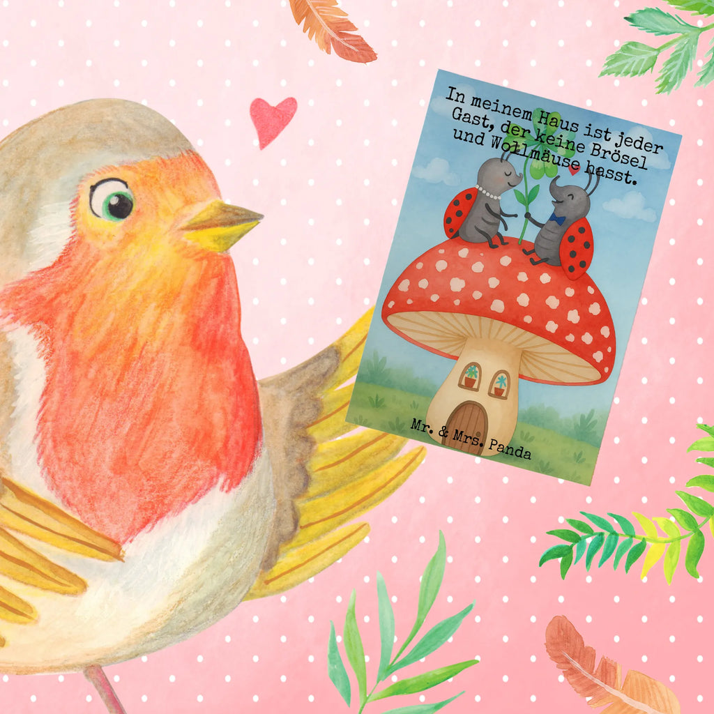 Greetings card ladybug toadstool Design Grußkarte, Klappkarte, Einladungskarte, Glückwunschkarte, Hochzeitskarte, Geburtstagskarte, Karte, Ansichtskarten, Tiermotive, Gute Laune, lustige Sprüche, Tiere, Haus, Wohnung, zuhause, Fliegenpilz, Marienkäfer, Fleigenpilzhaus