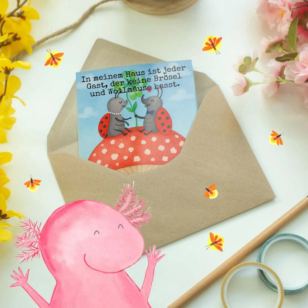 Greetings card ladybug toadstool Design Grußkarte, Klappkarte, Einladungskarte, Glückwunschkarte, Hochzeitskarte, Geburtstagskarte, Karte, Ansichtskarten, Tiermotive, Gute Laune, lustige Sprüche, Tiere, Haus, Wohnung, zuhause, Fliegenpilz, Marienkäfer, Fleigenpilzhaus