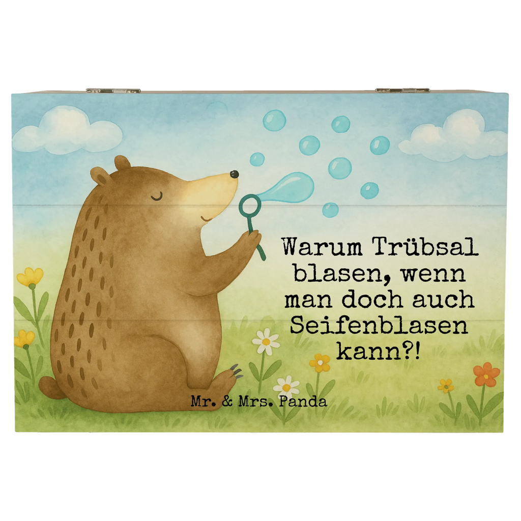 Holzkiste Bär Seifenblasen Design Holzkiste, Kiste, Schatzkiste, Truhe, Schatulle, XXL, Erinnerungsbox, Erinnerungskiste, Dekokiste, Aufbewahrungsbox, Geschenkbox, Geschenkdose, Bär, Teddy, Teddybär, Seifenblasen Bär Lustig Sein Glücklich Traurig Happy