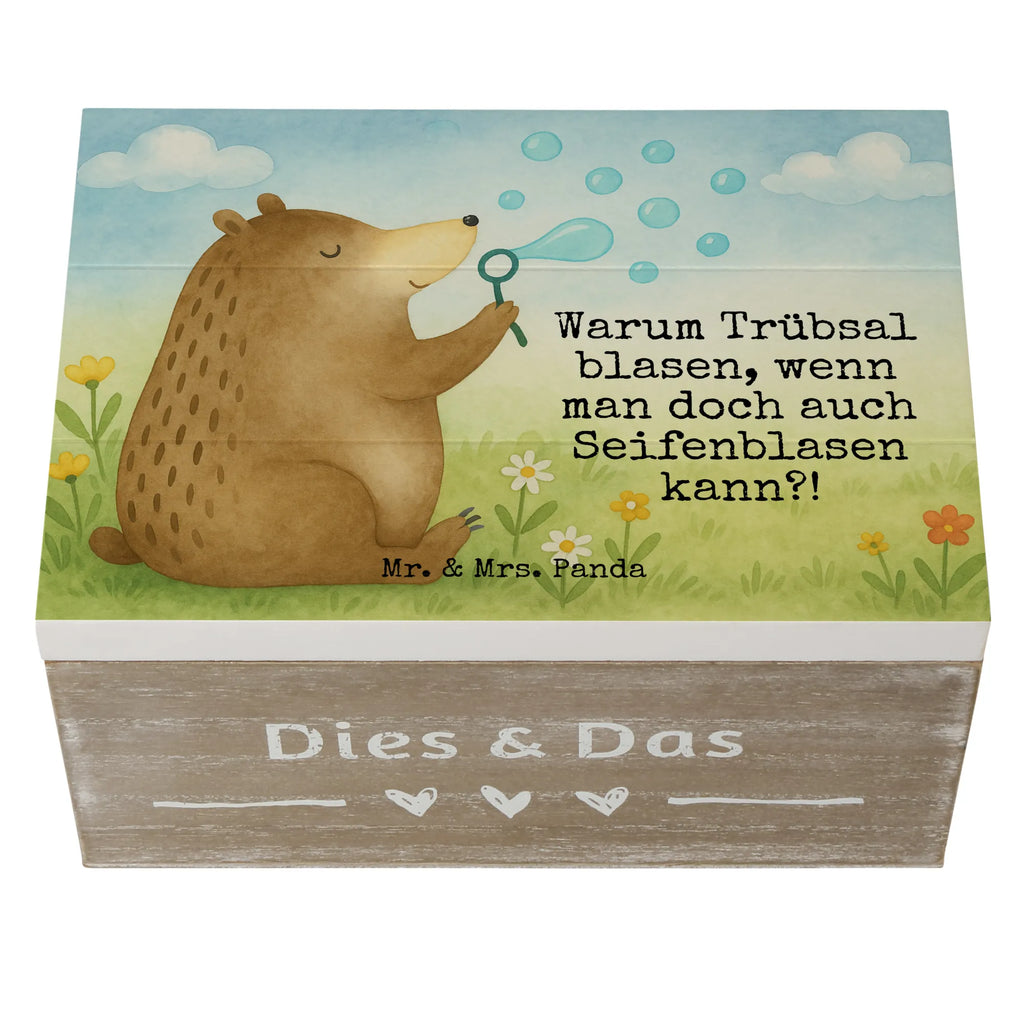 Holzkiste Bär Seifenblasen Design Holzkiste, Kiste, Schatzkiste, Truhe, Schatulle, XXL, Erinnerungsbox, Erinnerungskiste, Dekokiste, Aufbewahrungsbox, Geschenkbox, Geschenkdose, Bär, Teddy, Teddybär, Seifenblasen Bär Lustig Sein Glücklich Traurig Happy