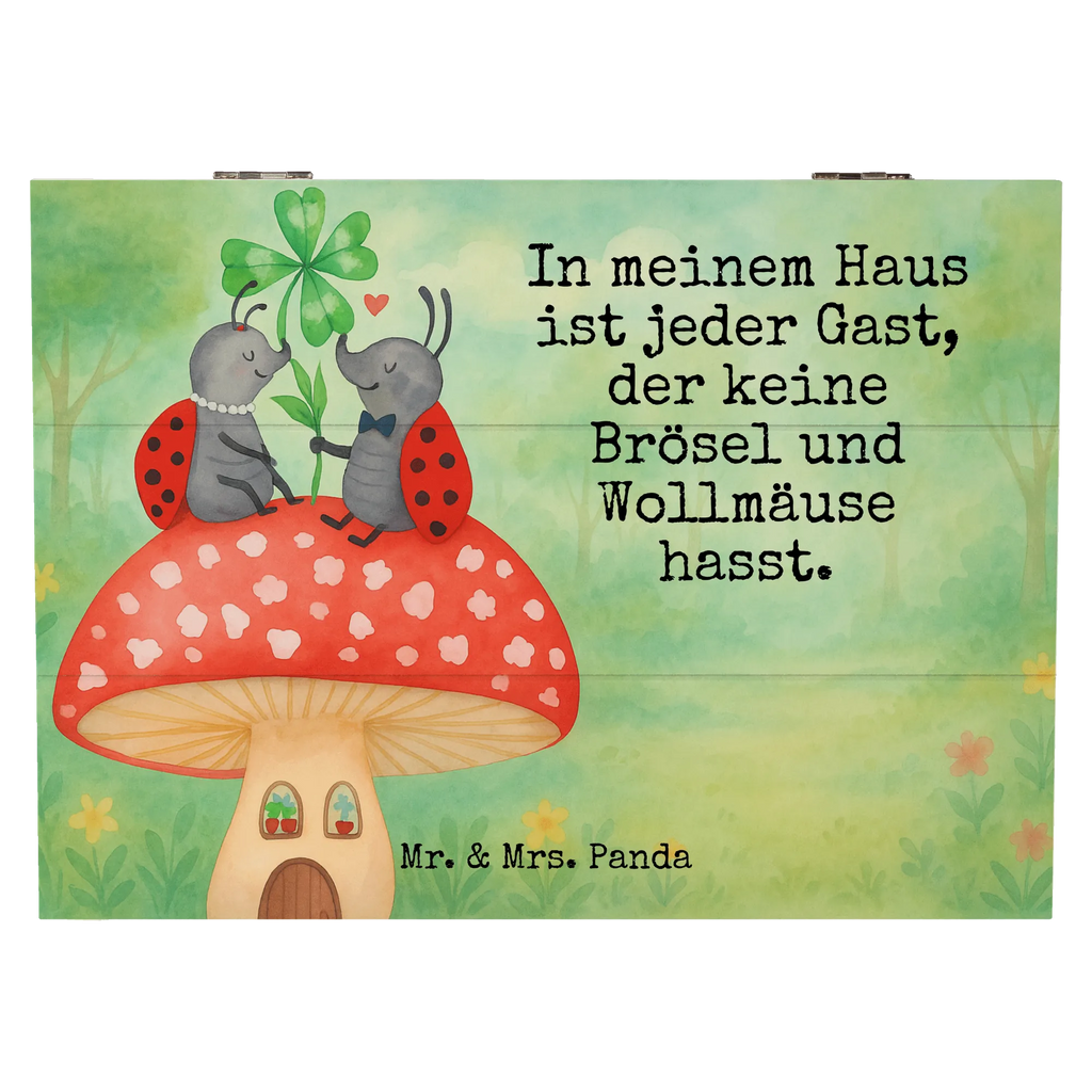 Holzkiste Marienkäfer Fliegenpilz Design Holzkiste, Kiste, Schatzkiste, Truhe, Schatulle, XXL, Erinnerungsbox, Erinnerungskiste, Dekokiste, Aufbewahrungsbox, Geschenkbox, Geschenkdose, Tiermotive, Gute Laune, lustige Sprüche, Tiere, Haus, Wohnung, zuhause, Fliegenpilz, Marienkäfer, Fleigenpilzhaus