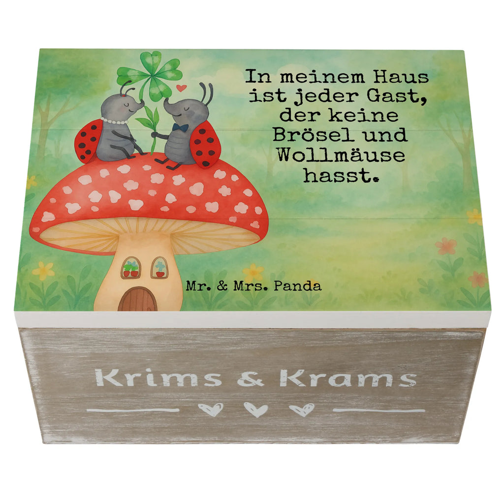 Holzkiste Marienkäfer Fliegenpilz Design Holzkiste, Kiste, Schatzkiste, Truhe, Schatulle, XXL, Erinnerungsbox, Erinnerungskiste, Dekokiste, Aufbewahrungsbox, Geschenkbox, Geschenkdose, Tiermotive, Gute Laune, lustige Sprüche, Tiere, Haus, Wohnung, zuhause, Fliegenpilz, Marienkäfer, Fleigenpilzhaus