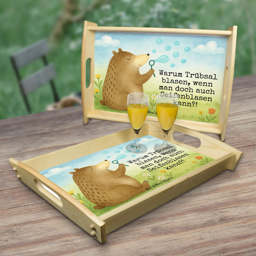 Serving tray bear soap bubbles Design Serviertablett, Tablett, Holztablett, Küchentablett, Dekotablett, Frühstückstablett, Bär, Teddy, Teddybär, Seifenblasen Bär Lustig Sein Glücklich Traurig Happy