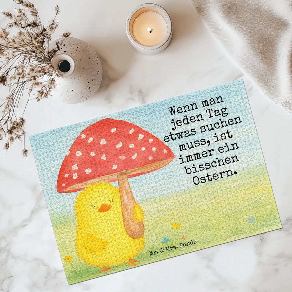 Puzzle pisklę muchomor czerwony Design Puzzle, Ostern, Osterhase, Ostergeschenke, Osternest, Osterdeko, Geschenke zu Ostern, Ostern Geschenk, Ostergeschenke Kinder, Ostern Kinder, Küken, Fliegenpilz, Glückspilz, Frohe Ostern, Ostergrüße