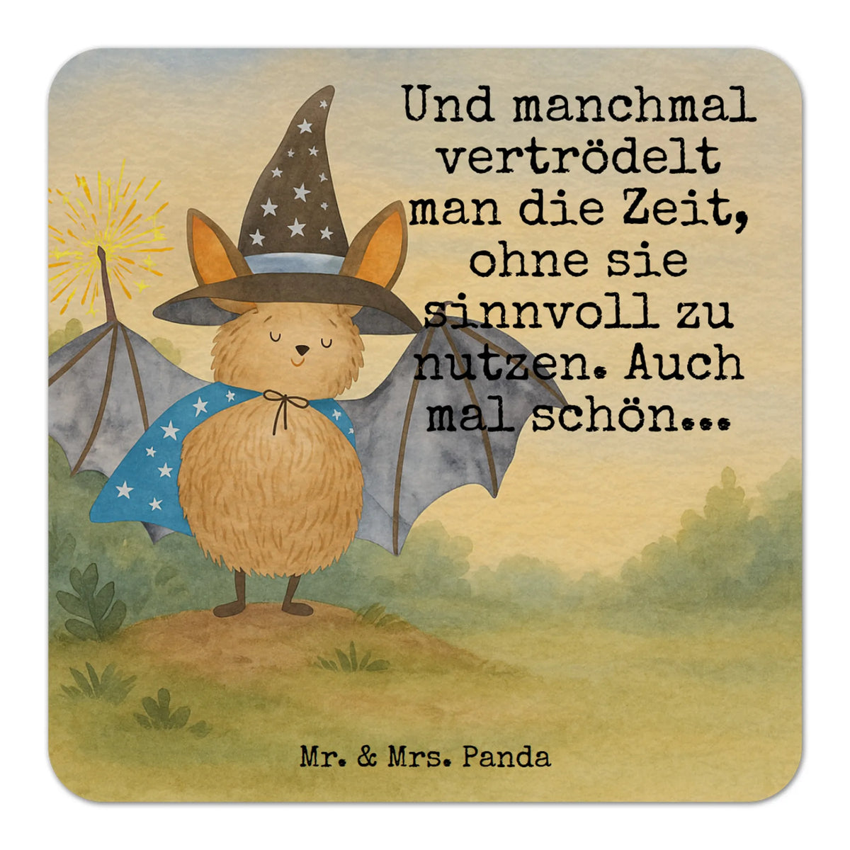 Coaster bat wizard Design card, gift ideas, small animals, cute, cute animal motives, hand drawn, funny sayings, gifts, good mood, special gifts, animal lover, magicians, Bats, get in, sorcerers, women
