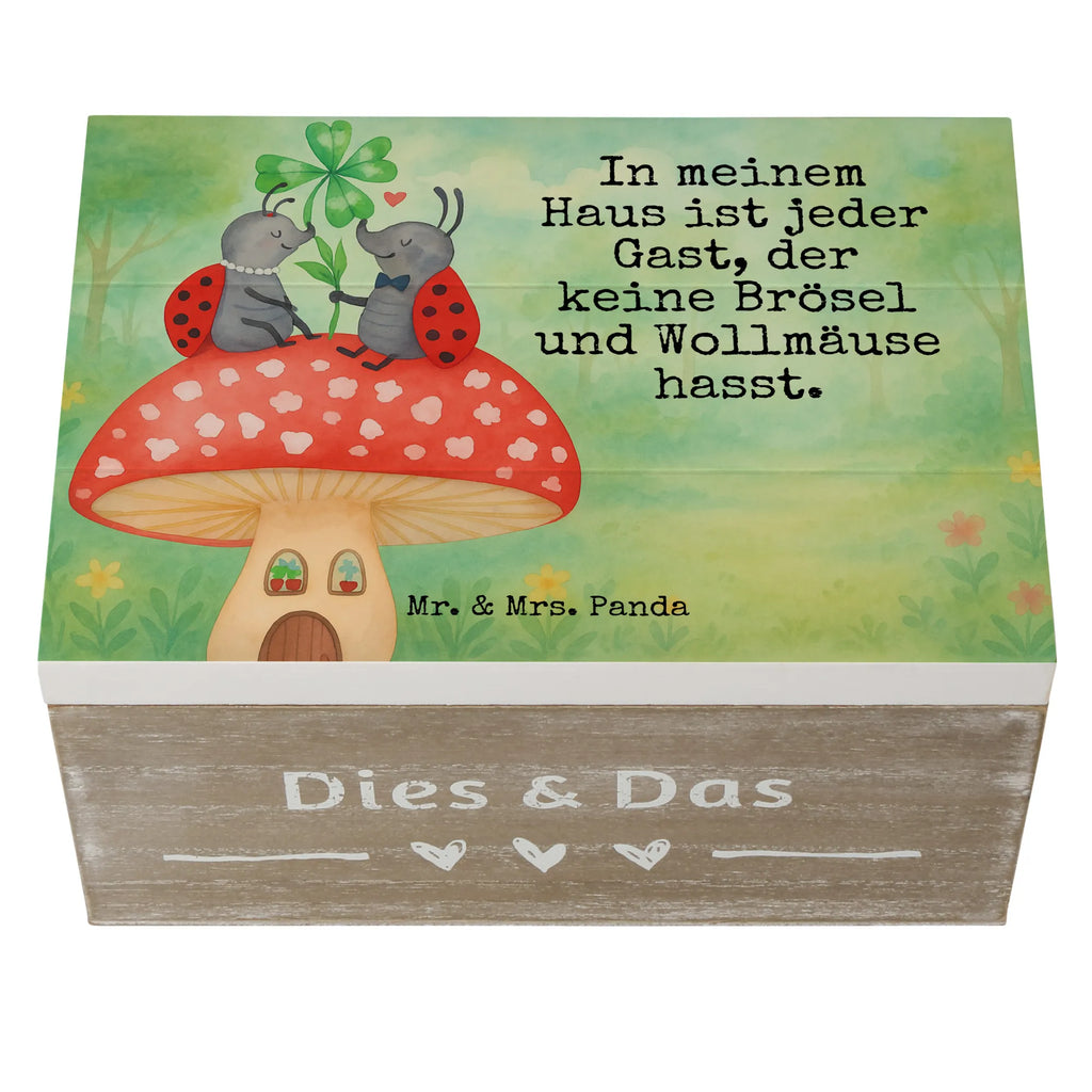 Holzkiste Marienkäfer Fliegenpilz Design Holzkiste, Kiste, Schatzkiste, Truhe, Schatulle, XXL, Erinnerungsbox, Erinnerungskiste, Dekokiste, Aufbewahrungsbox, Geschenkbox, Geschenkdose, Tiermotive, Gute Laune, lustige Sprüche, Tiere, Haus, Wohnung, zuhause, Fliegenpilz, Marienkäfer, Fleigenpilzhaus