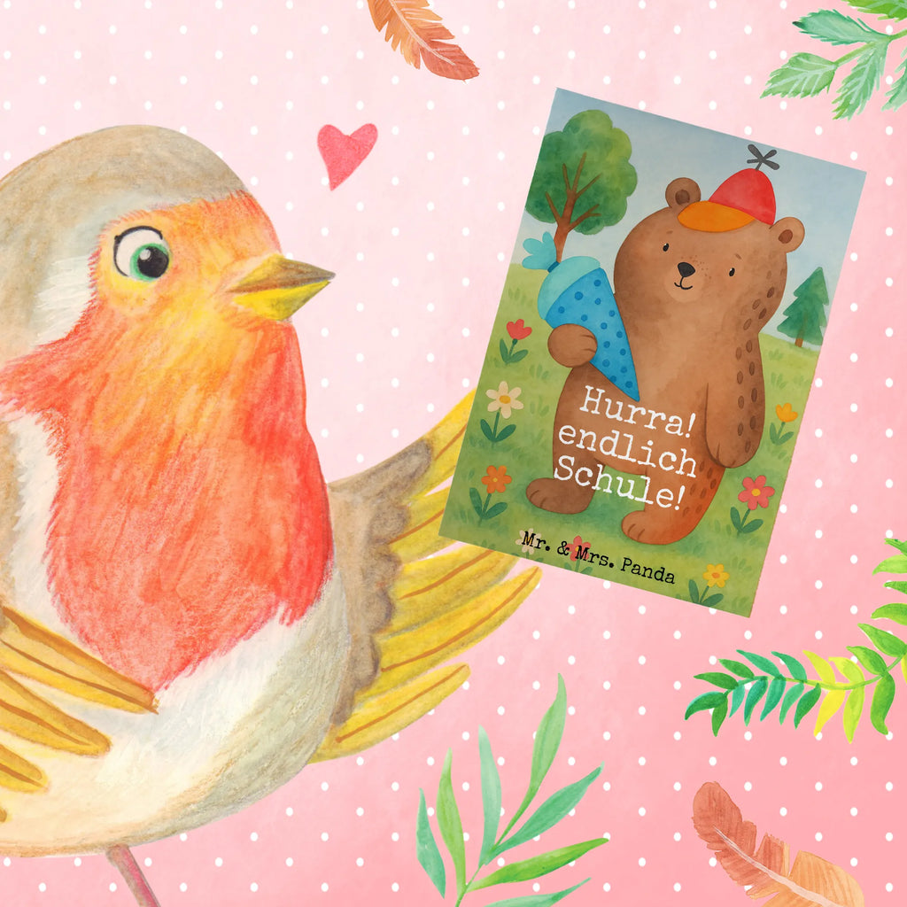 Greetings card bear School cone Design Grußkarte, Klappkarte, Einladungskarte, Glückwunschkarte, Hochzeitskarte, Geburtstagskarte, Karte, Ansichtskarten, Bär, Teddy, Teddybär, Bär Motiv, Schultüte, Erster Schultag Geschenk, Einschulung Geschenk, Schule Geschenk, Grundschule, Schulanfang, Schulbeginn