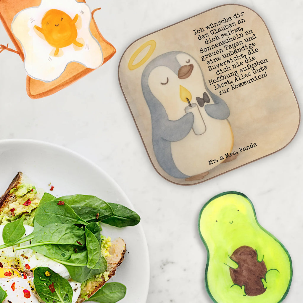 Square coaster penguin communion Design Untersetzer, Bierdeckel, Glasuntersetzer, Untersetzer Gläser, Getränkeuntersetzer, Untersetzer aus Holz, Untersetzer für Gläser, Korkuntersetzer, Untersetzer Holz, Holzuntersetzer, Tassen Untersetzer, Untersetzer Design, Konfirmation, Kommunion, Jugendweihe, Konfirmation Geschenk, Kommunion Geschenk, Kommunion Dankeschön, Glauben, Sonnenschein