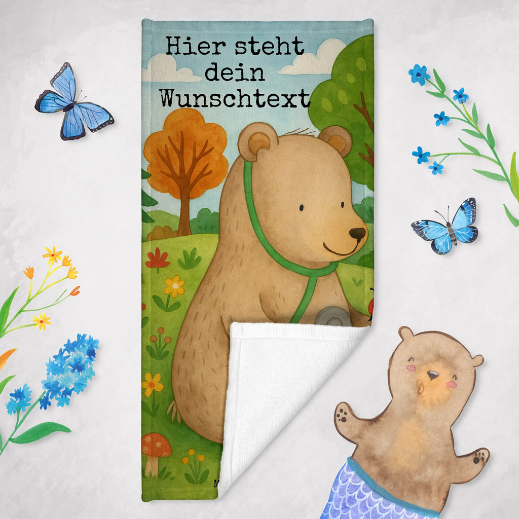 Personalisiertes Badehandtuch Bär Arzt Design Personalisiertes Badetuch, Duschtuch mit Namen, Strandtuch mit Namen, Badetuch mit Namen, Kinder Handtuch mit Namen, Saunatuch mit Namen, Personalisiertes Handtuch, Bär, Teddy, Teddybär, Professorin, Ärztin, Arzt, Professor, Doktor, Doktorin