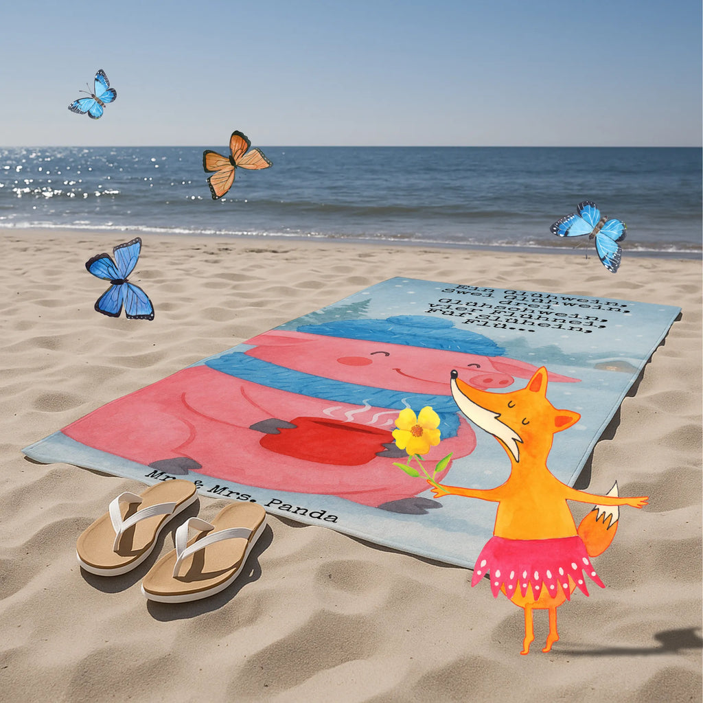 Badehandtuch Schweinchen Glühwein Design Duschtuch, Badetuch, Strandtuch, Saunatuch, Kinder Handtuch, Winter, Weihnachten, Weihnachtsdeko, Nikolaus, Advent, Heiligabend, Wintermotiv, Glühwein, Betrunken, Weihnachtsmarkt, Spruch