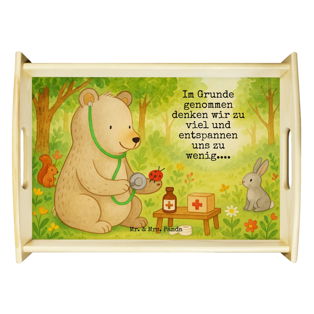 Serviertablett Bär Arzt Design Serviertablett, Tablett, Holztablett, Küchentablett, Dekotablett, Frühstückstablett, Bär, Teddy, Teddybär, Arzt, Ärztin, Doktor, Professor, Doktorin, Professorin
