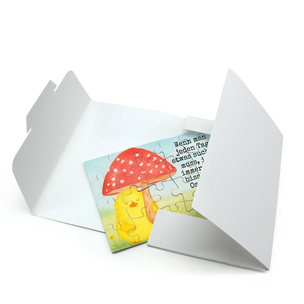 Puzzle pisklę muchomor czerwony Design Puzzle, Ostern, Osterhase, Ostergeschenke, Osternest, Osterdeko, Geschenke zu Ostern, Ostern Geschenk, Ostergeschenke Kinder, Ostern Kinder, Küken, Fliegenpilz, Glückspilz, Frohe Ostern, Ostergrüße