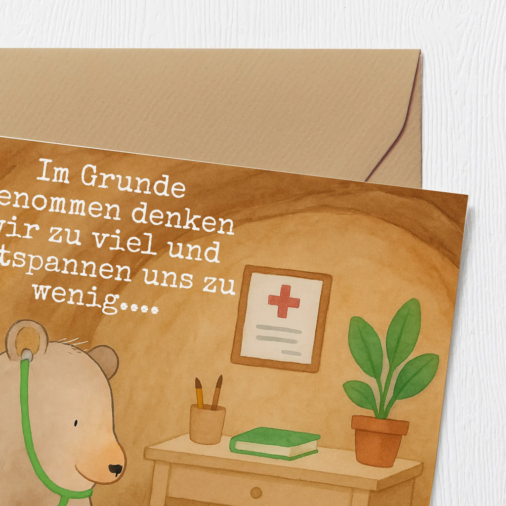 Deluxe Karte Bär Arzt Design Karte, Grußkarte, Klappkarte, Einladungskarte, Glückwunschkarte, Hochzeitskarte, Geburtstagskarte, Hochwertige Grußkarte, Hochwertige Klappkarte, Bär, Teddy, Teddybär, Arzt, Ärztin, Doktor, Professor, Doktorin, Professorin