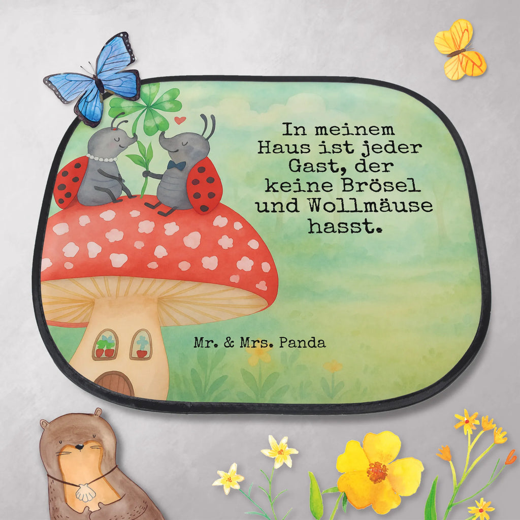 Car sun shade ladybug toadstool Design car, family, children, back seat, gift, sun visor, sun protection, windows, small animals, cute, funny, cute animal motives, hand drawn, small world, funny sayings, good mood, happy, gifts, gift ideas, special gifts, animal lover, card, toadstool, house of fleshy fungi, ladybird, flat, house, at home